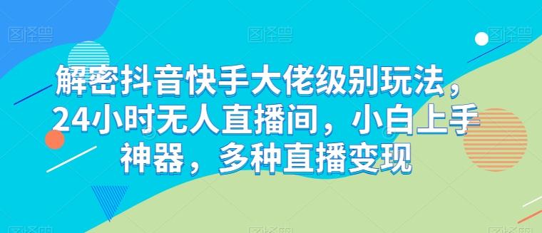解密抖音快手大佬级别玩法，24小时无人直播间，小白上手神器，多种直播变现【揭秘】-小鹏项目网