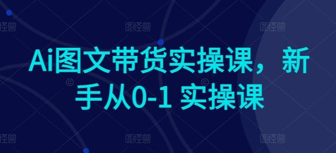 Ai图文带货实操课，新手从0-1 实操课-小鹏项目网