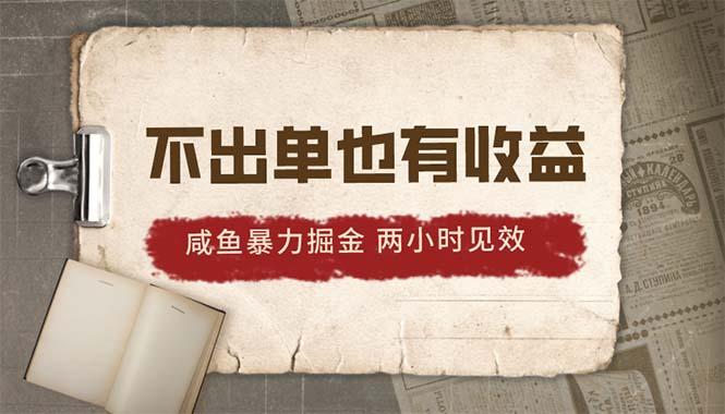 2024咸鱼暴力掘金，不出单也有收益，两小时见效，当天突破500+-小鹏项目网