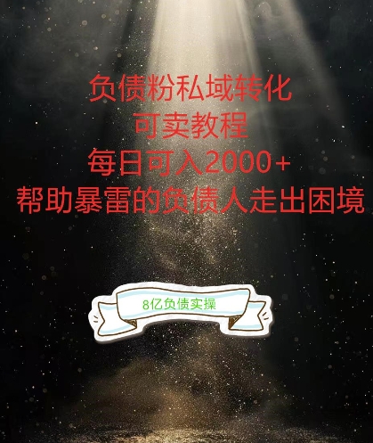 负债粉掘金计划，帮助负债者解决问题，债务规划，债务重组，最好的变现方式【揭秘】-小鹏项目网