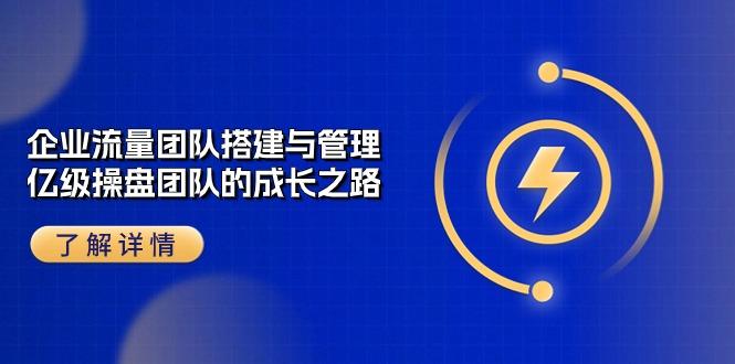 企业 流量团队-搭建与管理，亿级 操盘团队的成长之路(28节课-小鹏项目网