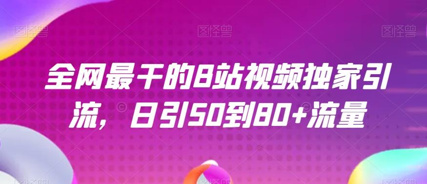 全网最干的B站视频独家引流，日引50到80+流量【揭秘】-小鹏项目网
