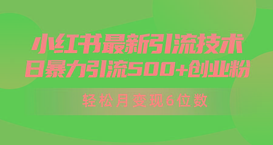 (9871期)日引500+月变现六位数24年最新小红书暴力引流兼职粉教程-小鹏项目网