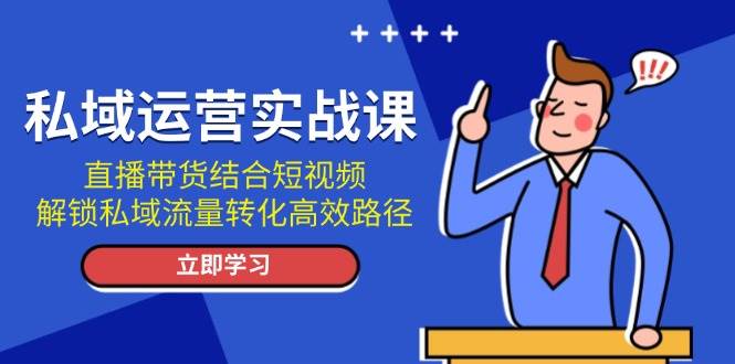 私域运营实战课：直播带货结合短视频，解锁私域流量转化高效路径-小鹏项目网