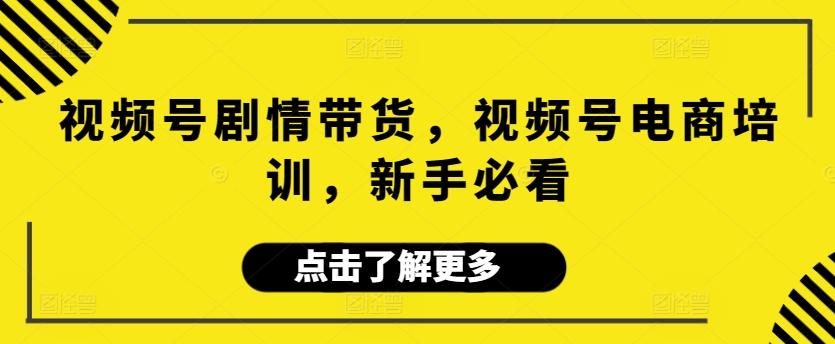 视频号剧情带货，视频号电商培训，新手必看-小鹏项目网