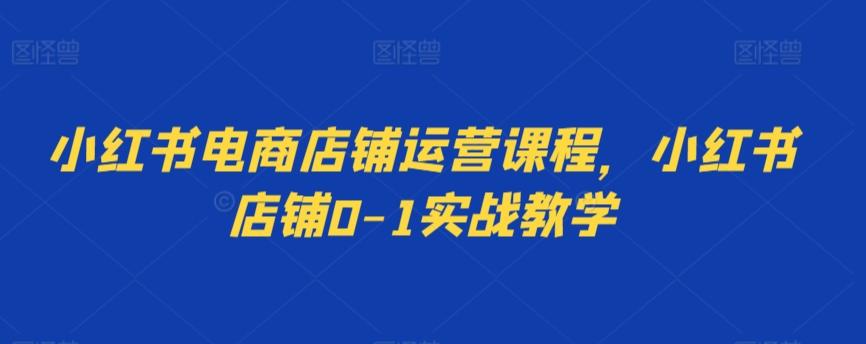 小红书电商店铺运营课程，小红书店铺0-1实战教学-小鹏项目网