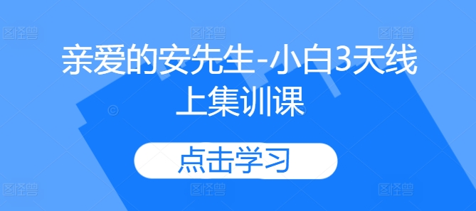 亲爱的安先生-小白3天线上集训课-小鹏项目网