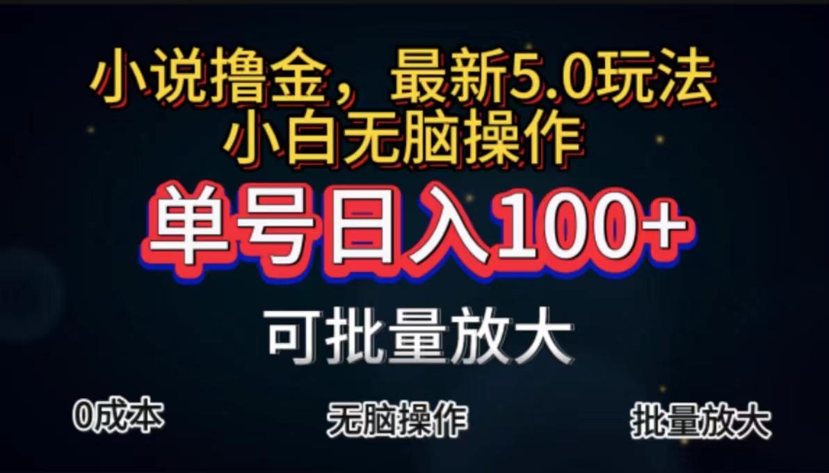 全自动小说撸金，单号日入100+小白轻松上手，无脑操作-小鹏项目网