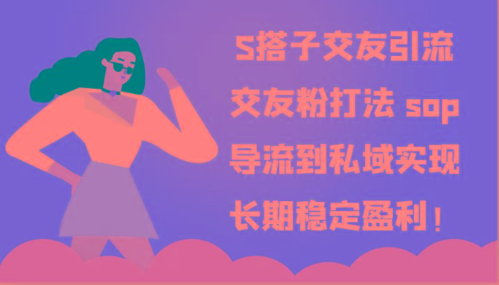 S搭子交友引流，交友粉打法 sop，导流到私域实现长期稳定盈利！-小鹏项目网