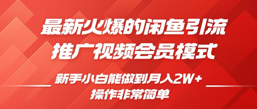闲鱼引流推广影视会员，0成本就可以操作，新手小白月入过W+【揭秘】-小鹏项目网
