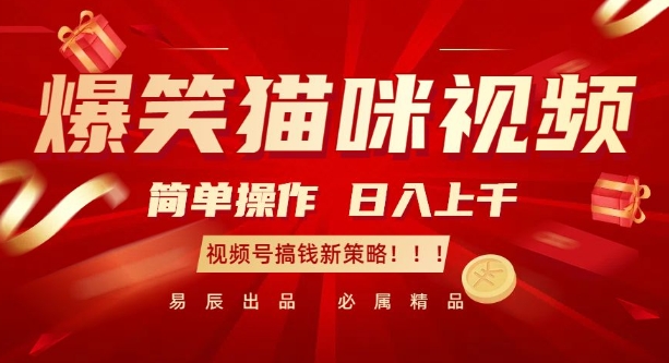 爆笑猫咪视频：简单操作，日入过K，视频号搞钱新策略【揭秘】-小鹏项目网