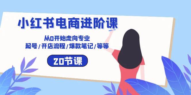 小红书电商进阶课：从0开始走向专业 起号/开店流程/爆款笔记/等等(20节-小鹏项目网
