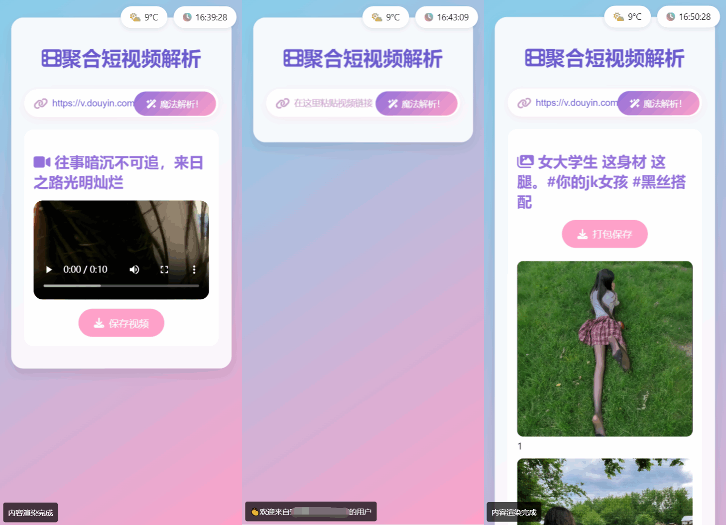 全新二次元聚合短视频解析去水印系统源码 自适应双端-小鹏项目网