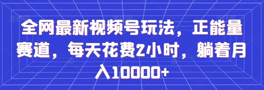 全网最新视频号玩法，正能量赛道，每天花费2小时，躺着月入10000+【揭秘】-小鹏项目网