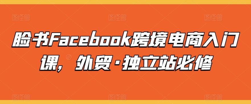 脸书Facebook跨境电商入门课，外贸·独立站必修-小鹏项目网