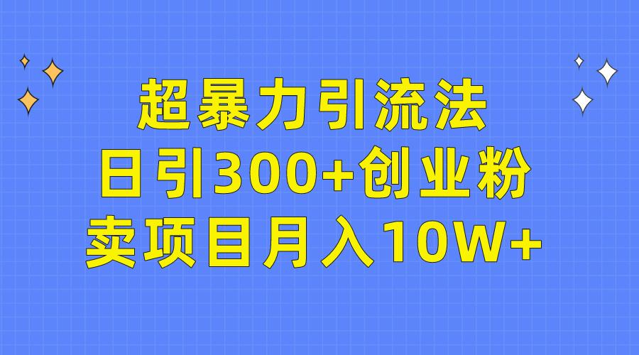 (9954期)超暴力引流法，日引300+创业粉，卖项目月入10W+-小鹏项目网