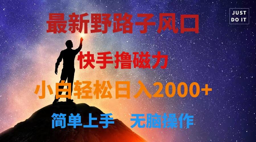 最新风口！快手撸磁力，野路子，小白无脑操作日入2000+-小鹏项目网