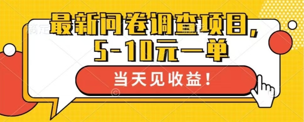 最新问卷调查项目，单日零撸100＋-小鹏项目网