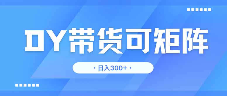 DY带货，日入300＋矩阵无上限-小鹏项目网