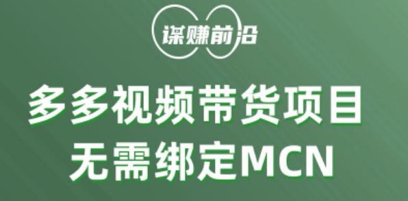 多多视频带货个人版 ，无需绑定mcn，简单操作月入3000+-小鹏项目网