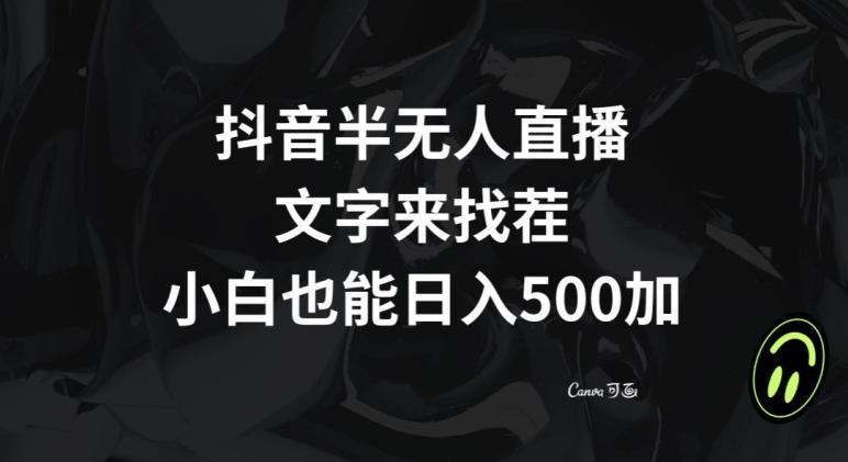 抖音半无人直播，文字来找茬小游戏，每天收益500+【揭秘】-小鹏项目网