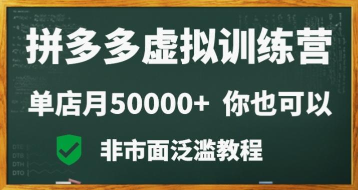 拼多多虚拟电商训练营月入30000+你也行，暴利稳定长久，副业首选-小鹏项目网