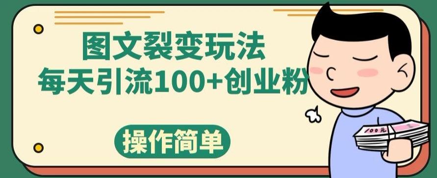图文裂变玩法，每天引流100+创业粉，操作简单-小鹏项目网