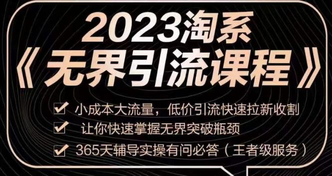 2023淘系无界引流实操课程，​小成本大流量，低价引流快速拉新收割，让你快速掌握无界突破瓶颈-小鹏项目网