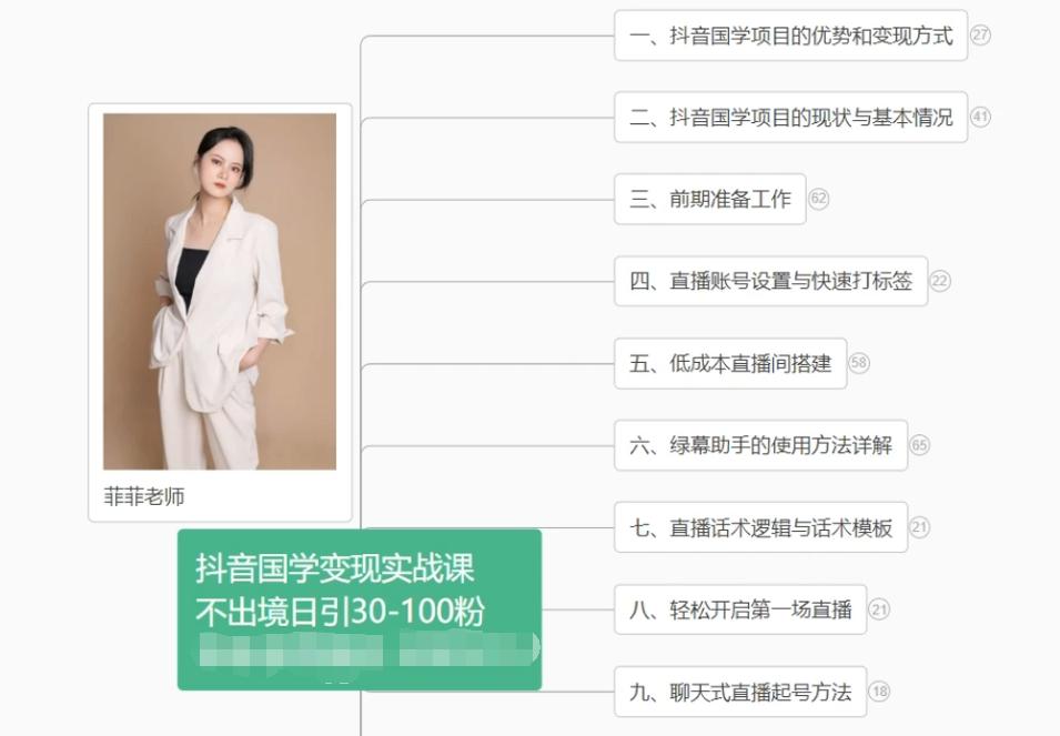 抖音国学变现项目：不出境日引30-100粉实战课程-小鹏项目网