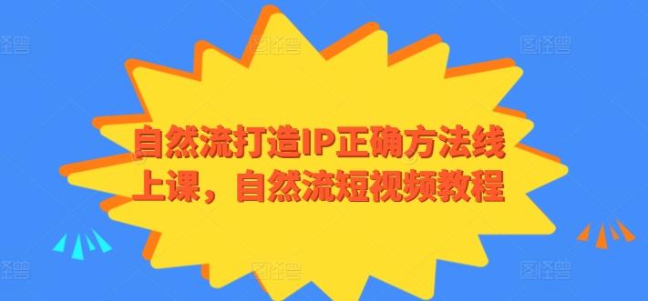 自然流打造IP正确方法线上课，自然流短视频教程-小鹏项目网