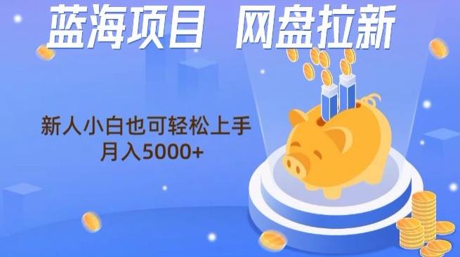 蓝海项目网盘拉新，新人小白也可操作，每月收入5000+-小鹏项目网