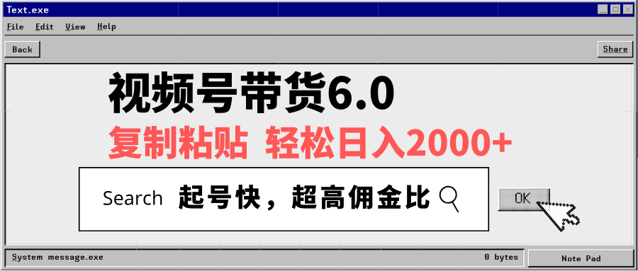 视频号带货6.0，轻松日入2000+，起号快，复制粘贴即可，超高佣金比-小鹏项目网