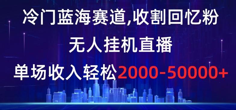 冷门蓝海赛道，收割回忆粉，无人挂机直播，单场收入轻松2000-5w+【揭秘】-小鹏项目网
