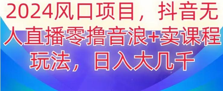 2024风口项目，抖音无人主播撸音浪+卖课程玩法，日入大几千【揭秘】-小鹏项目网