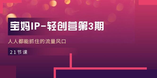 宝妈IP-轻创营第3期，人人都能抓住的流量风口(21节课-小鹏项目网