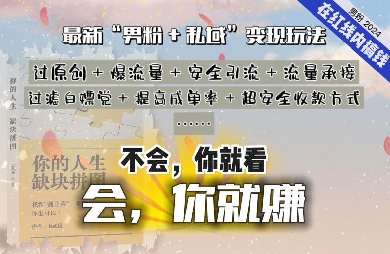 2024，“男粉+私域”还是最耐造、最赚、最轻松、最愉快的变现方式【揭秘】-小鹏项目网
