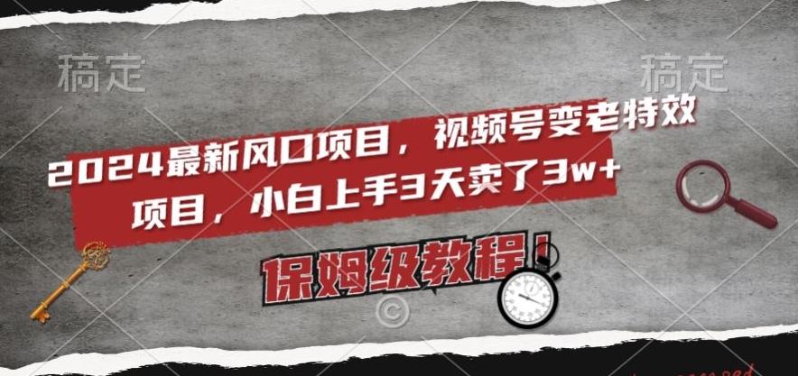 2024最新风口项目，视频号变老特效项目，电脑小白上手3天卖了3w+，保姆级教程【揭秘】-小鹏项目网