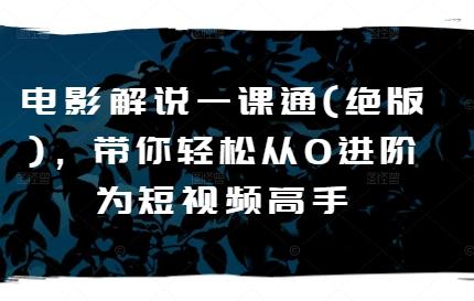 电影解说一课通(绝版)，带你轻松从0进阶为短视频高手-小鹏项目网