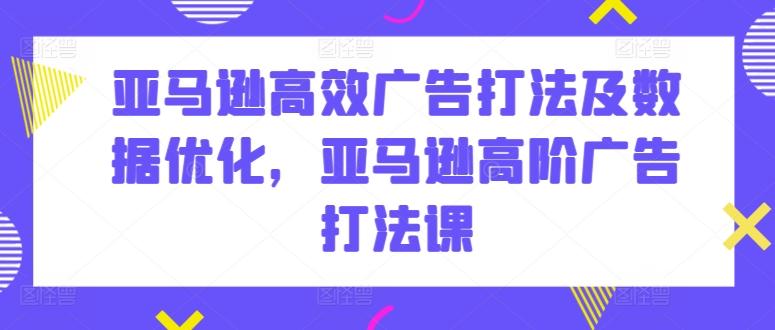 亚马逊高效广告打法及数据优化，亚马逊高阶广告打法课-小鹏项目网