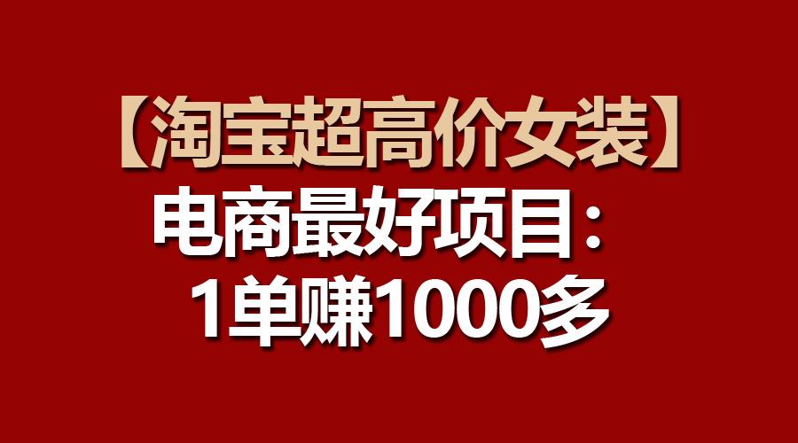 【淘宝超高价女装】电商最好项目：一单赚1000多-小鹏项目网