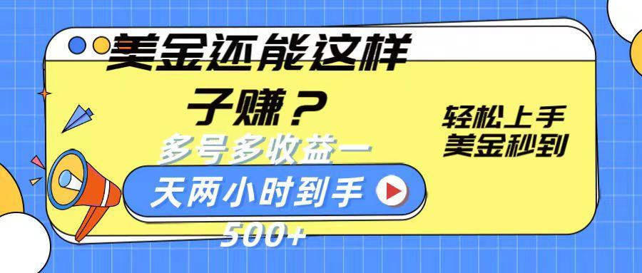 美金还能这样子赚？轻松上手，美金秒到账 多号多收益，一天 两小时，到手500+-小鹏项目网