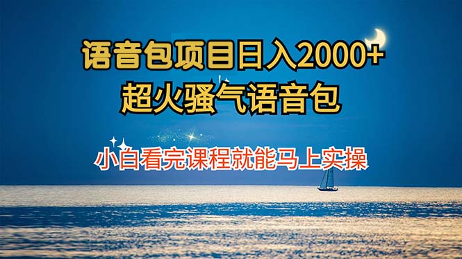 语音包项目 日入2000+ 超火骚气语音包小白看完课程就能马上实操-小鹏项目网