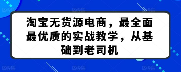 淘宝无货源电商，最全面最优质的实战教学，从基础到老司机-小鹏项目网