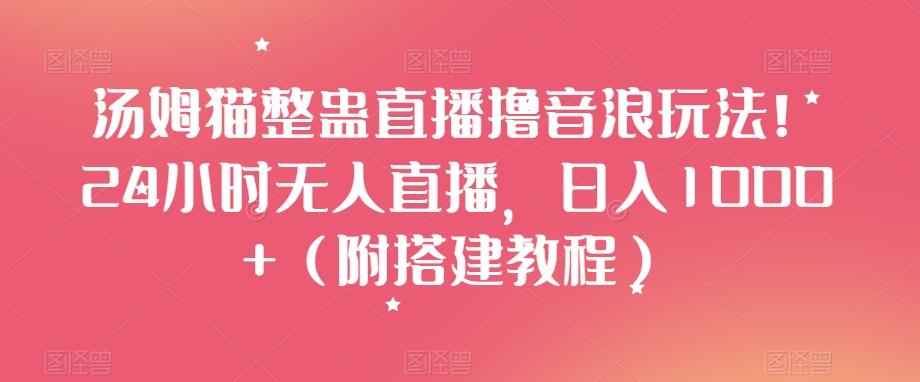 汤姆猫整蛊直播撸音浪玩法！24小时无人直播，日入1000+（附搭建教程）【揭秘】-小鹏项目网