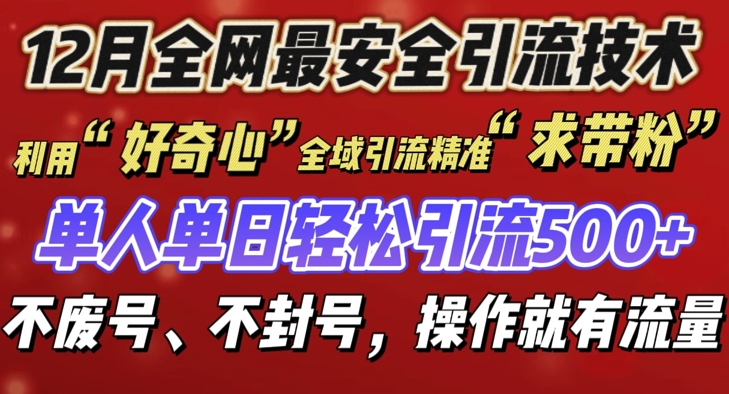 12 月份全网最安全引流创业粉技术来袭，不封号不废号，有操作就有流量【揭秘】-小鹏项目网