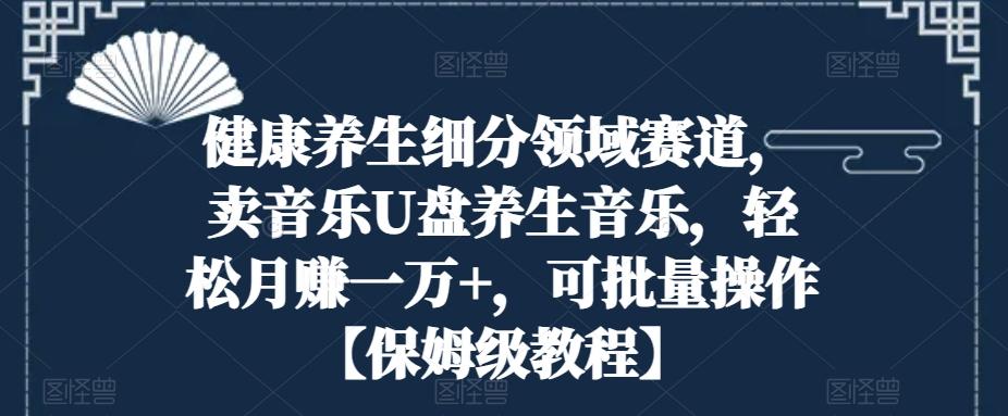 健康养生细分领域赛道，卖音乐U盘养生音乐，轻松月赚一万+，可批量操作【保姆级教程】-小鹏项目网