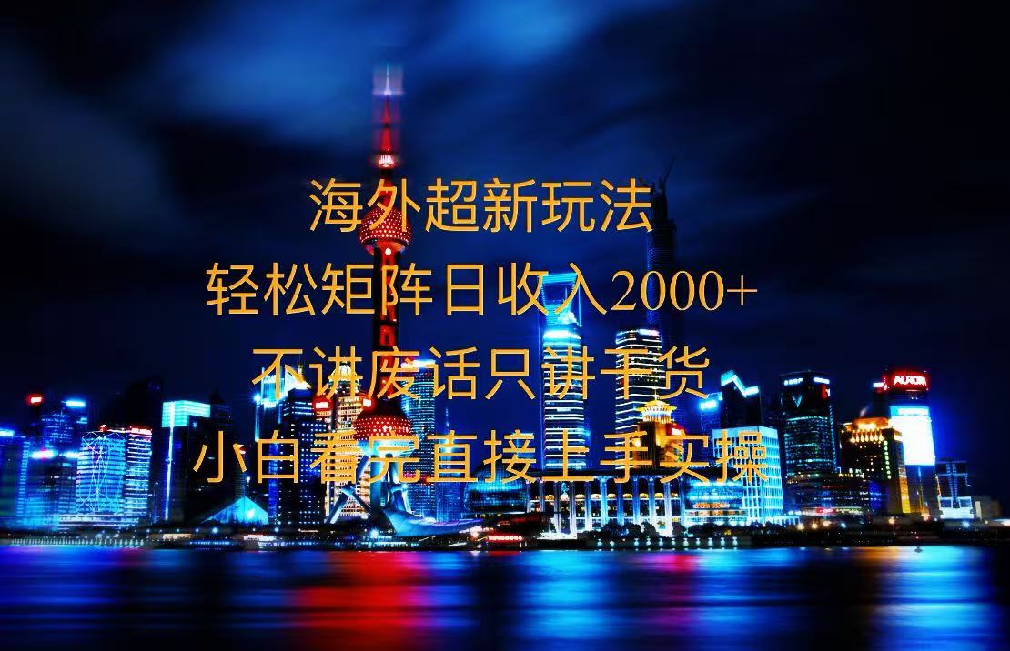 2025全新海外暴力玩法，操作简单，小白轻松上手-小鹏项目网