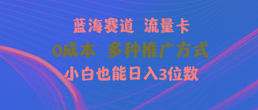 蓝海赛道 流量卡 0成本 小白也能日入三位数-小鹏项目网