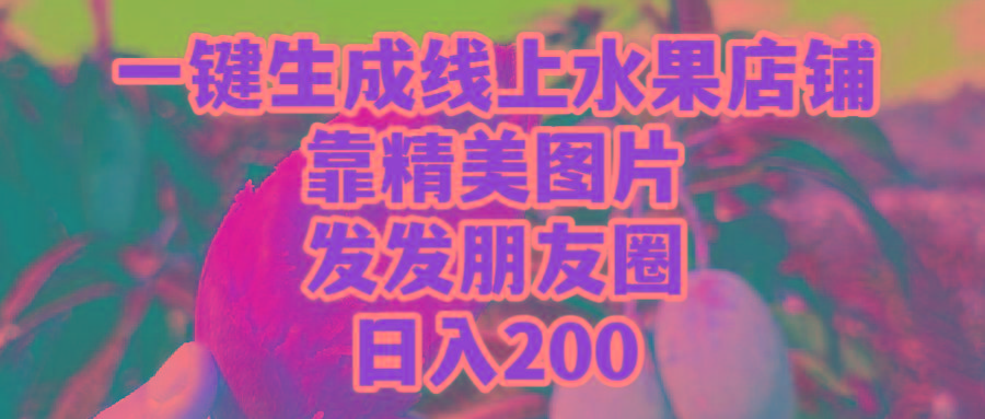 (9467期)一键生成线上水果店，靠精美图片发发朋友圈，也能日入200-小鹏项目网