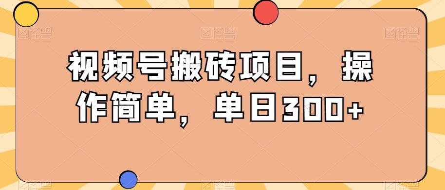 视频号搬砖项目，操作简单，单日300+-小鹏项目网